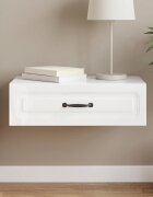 vidaXL Стенен страничен масичка Бял гланц 59 x 345 x 17 см