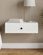 vidaXL Стенен страничен масичка Бяло 59 x 345 x 17 см