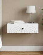 vidaXL Стенен страничен масичка Бяло 59 x 345 x 17 см