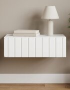 vidaXL Стенен страничен масичка Бяло 59 x 345 x 17 см