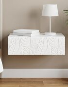 vidaXL Стенен страничен масичка Бяло 59 x 345 x 17 см