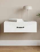 vidaXL Стенен страничен масичка Бяло 59 x 345 x 17 см