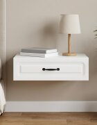 vidaXL Стенен страничен масичка Бяло 59 x 345 x 17 см