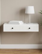 vidaXL Стенен страничен масичка Бяло 875 x 345 x 17 см