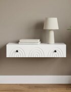vidaXL Стенен страничен масичка Бяло 875 x 345 x 17 см