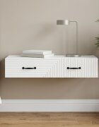 vidaXL Стенен страничен масичка Бяло 875 x 345 x 17 см
