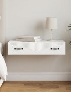 vidaXL Стенен страничен масичка Бяло 875 x 345 x 17 см