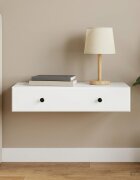vidaXL Стенен страничен масичка Бяло 875 x 345 x 17 см