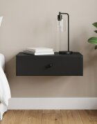 vidaXL Стенен страничен масичка Черно 59 x 345 x 17 см