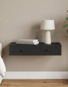 vidaXL Стенен страничен масичка Черно 875 x 345 x 17 см