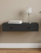 vidaXL Стенен страничен масичка Черно 875 x 345 x 17 см