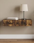 vidaXL Стенен страничен масичка Опушен дъб 875 x 345 x 17 см