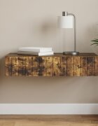 vidaXL Стенен страничен масичка Опушен дъб 875 x 345 x 17 см