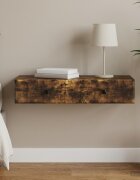 vidaXL Стенен страничен масичка Опушен дъб 875 x 345 x 17 см