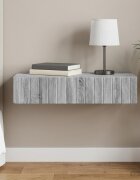 vidaXL Стенен страничен масичка Сива сонома 875 x 345 x 17 см