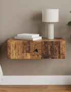 vidaXL Стенен страничен масичка Старо дърво 59 x 345 x 17 см
