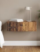 vidaXL Стенен страничен масичка Старо дърво 59 x 345 x 17 см