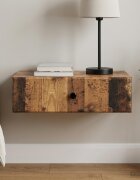 vidaXL Стенен страничен масичка Старо дърво 59 x 345 x 17 см