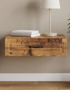 vidaXL Стенен страничен масичка Старо дърво 59 x 345 x 17 см