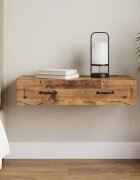 vidaXL Стенен страничен масичка Старо дърво 875 x 345 x 17 см