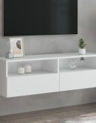 vidaXL Стенен ТB шкаф бял 100x30x30 см инженерно дърво