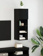 vidaXL Стенен телевизионен шкаф 305 x 30 x 90 см Черния дъб