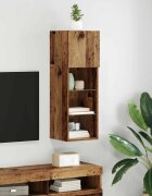 vidaXL Стенен телевизионен шкаф 305 x 30 x 90 см Старо дърво