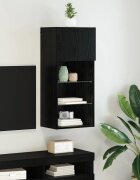 vidaXL Стенен телевизионен шкаф 405 x 30 x 90 см Черния дъб