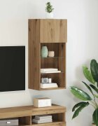 vidaXL Стенен телевизионен шкаф 405 x 30 x 90 см Дъб