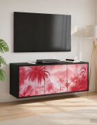 vidaXL Стенен телевизионен шкаф AACHEN 102 x 33 x 40 см Черен дъб