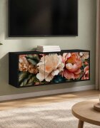 vidaXL Стенен телевизионен шкаф BORNE 102 x 33 x 40 см Черен дъб