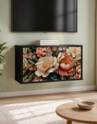 vidaXL Стенен телевизионен шкаф BORNE 69 x 33 x 40 см Черен дъб