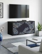 vidaXL Стенен телевизионен шкаф DOKKUM 69 x 33 x 40 см Черен дъб