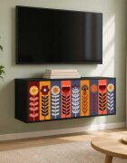 vidaXL Стенен телевизионен шкаф ESSEN 102 x 33 x 40 см Черен дъб