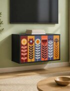 vidaXL Стенен телевизионен шкаф ESSEN 69 x 33 x 40 см Черен дъб