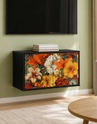 vidaXL Стенен телевизионен шкаф GENNEP 69 x 33 x 40 см Черен дъб
