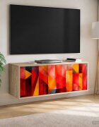 vidaXL Стенен телевизионен шкаф HEESCH 102 x 33 x 40 см Дъб сонома