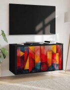 vidaXL Стенен телевизионен шкаф HEESCH 69 x 33 x 40 см Черен дъб