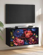 vidaXL Стенен телевизионен шкаф KIEL 69 x 33 x 40 см Черен дъб
