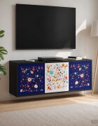 vidaXL Стенен телевизионен шкаф MAINZ 102 x 33 x 40 см Черен дъб