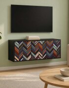vidaXL Стенен телевизионен шкаф OMMEN 102 x 33 x 40 см Черен дъб