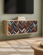 vidaXL Стенен телевизионен шкаф OMMEN 102 x 33 x 40 см Дъб сонома