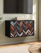 vidaXL Стенен телевизионен шкаф OMMEN 69 x 33 x 40 см Черен дъб
