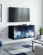 vidaXL Стенен телевизионен шкаф RAALTE 69 x 33 x 40 см Черен дъб