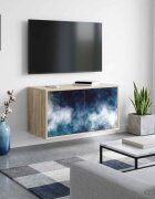 vidaXL Стенен телевизионен шкаф RAALTE 69 x 33 x 40 см Дъб сонома