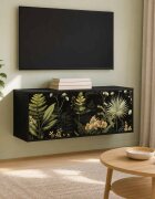 vidaXL Стенен телевизионен шкаф RHENEN 102 x 33 x 40 см Черен дъб