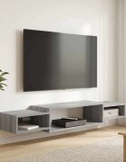 vidaXL Стенен телевизионен шкаф Сив Сонома 140 x 28 x 21 см