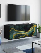 vidaXL Стенен телевизионен шкаф WIJHE 102 x 33 x 40 см Черен дъб