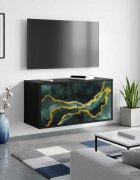 vidaXL Стенен телевизионен шкаф WIJHE 69 x 33 x 40 см Черен дъб