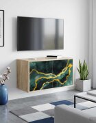 vidaXL Стенен телевизионен шкаф WIJHE 69 x 33 x 40 см Дъб сонома